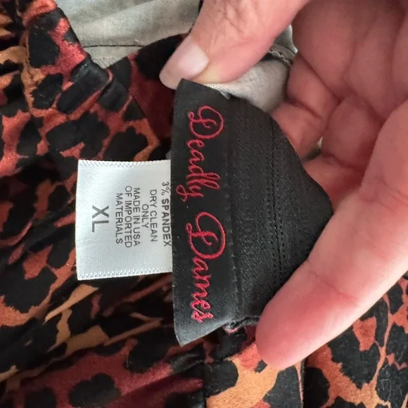 XL Pinup Couture Deadly Dames Leopard Print Vera Dress - Picture 2 of 6